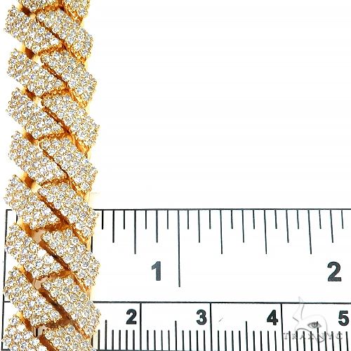 3 Row Prong Set Diamond Cuban Bracelet 66887 - Image 7