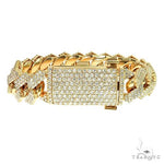 3 Row Prong Set Diamond Cuban Bracelet 67151 - Image 2