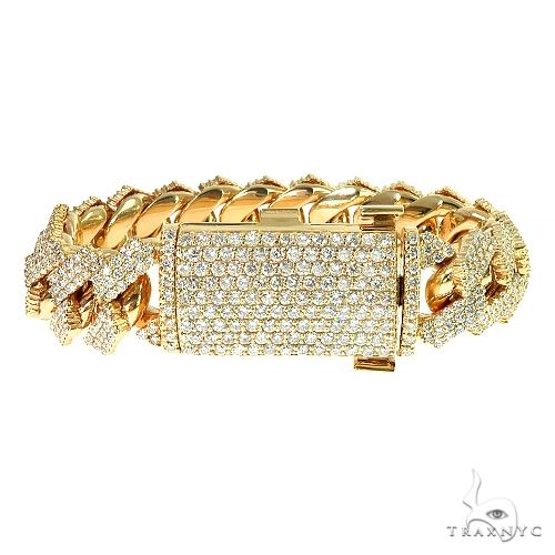3 Row Prong Set Diamond Cuban Bracelet 67151 - Image 2