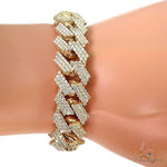 3 Row Prong Set Diamond Cuban Bracelet 67151 - Image 5