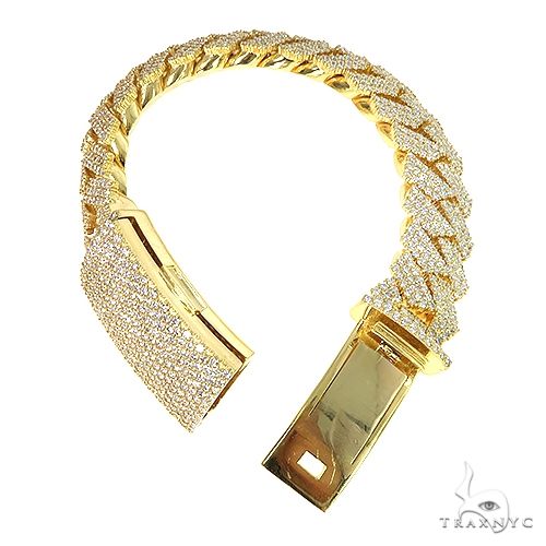 3 Row Prong Set Diamond Cuban Bracelet  67173 - Image 4
