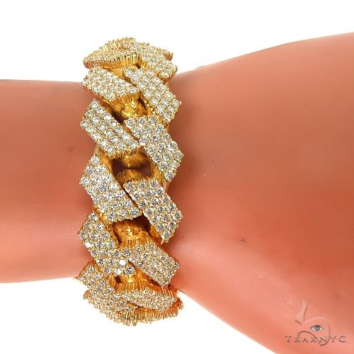 3 Row Prong Set Diamond Cuban Bracelet  67173 - Image 7