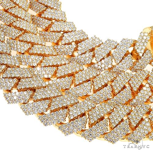 3 Row Prong Set Diamond Cuban Chain 66886 - Image 4