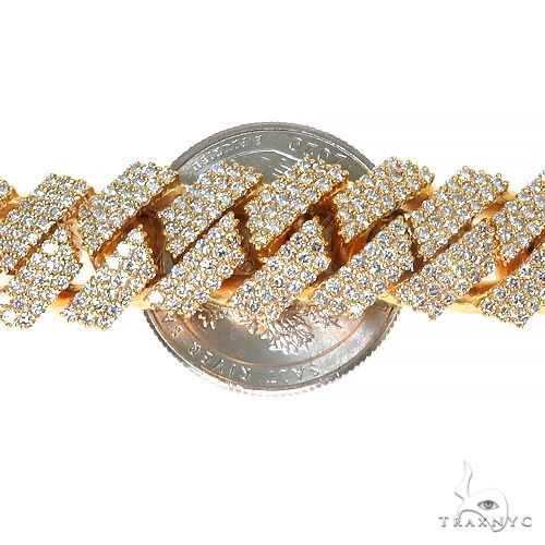 3 Row Prong Set Diamond Cuban Chain 66886 - Image 6