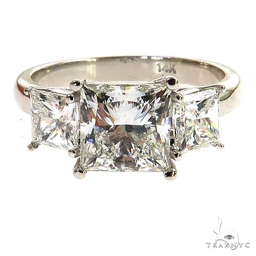 3 Stone Princess Cut Diamond Engagement Ring Lab 69141 - Image 1