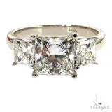 14K Gold 3 Stone Princess Cut Diamond Engagement Ring Lab 69141