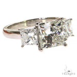 3 Stone Princess Cut Diamond Engagement Ring Lab 69141 - Image 2