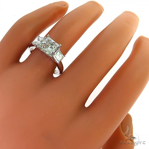 3 Stone Princess Cut Diamond Engagement Ring Lab 69141 - Image 6