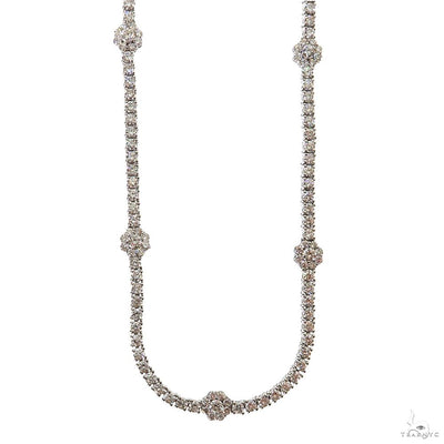 3 pointer Flower Motif Diamond Tennis Chain 69882 - Image 1
