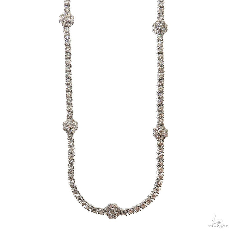 3 pointer Flower Motif Diamond Tennis Chain 69882 - Image 1