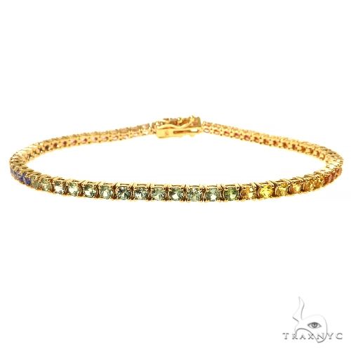 3.5 Pointer Rainbow Sapphire Tennis Bracelet 68571 - Image 1