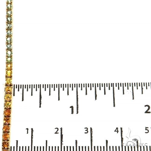 14K Gold 3.5 Pointer Rainbow Sapphire Tennis Bracelet, photo 5 of 7