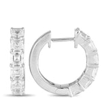 LB Exclusive 18K White Gold 2.45ct Diamond Hoop Earrings AER-19152