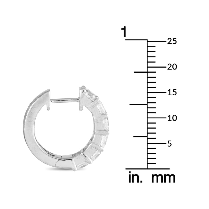 LB Exclusive 18K White Gold 2.45ct Diamond Hoop Earrings AER-19152