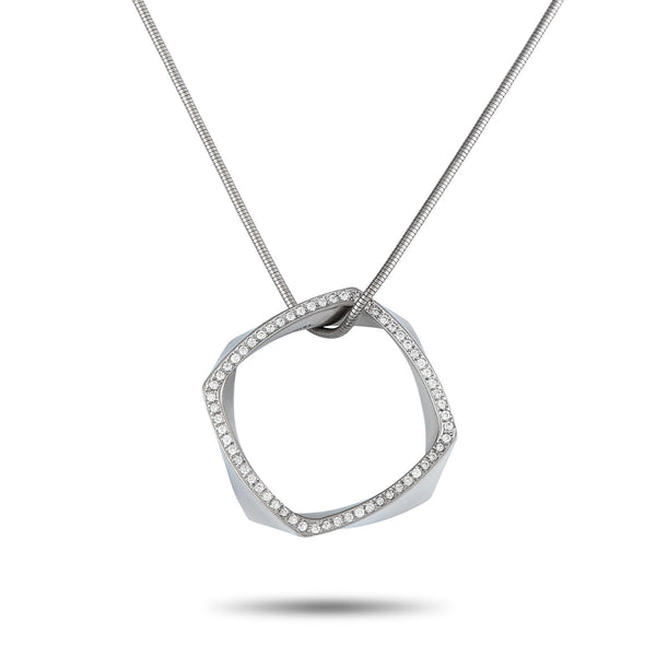 Tiffany & Co. Frank Gehry Platinum 0.60ct Diamond Torque Necklace TI16-052725