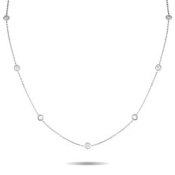 LB Exclusive 18K White Gold 1.75ct Diamond Station Necklace ANK-20144