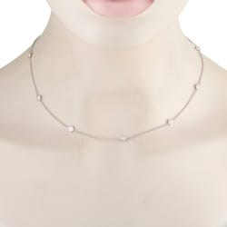 LB Exclusive 18K White Gold 1.75ct Diamond Station Necklace ANK-20144