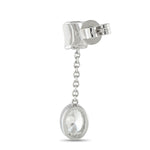 LB Exclusive 18K White Gold 2.50ct Oval Diamond Dangle Earrings AERR-19331