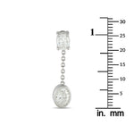 LB Exclusive 18K White Gold 2.50ct Oval Diamond Dangle Earrings AERR-19331