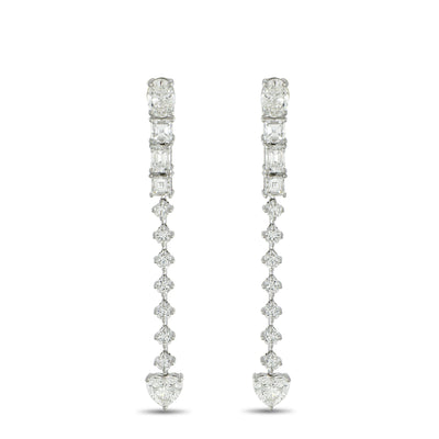 LB Exclusive 18K White Gold 3.95ct Diamond Dangle Earrings AER-18518