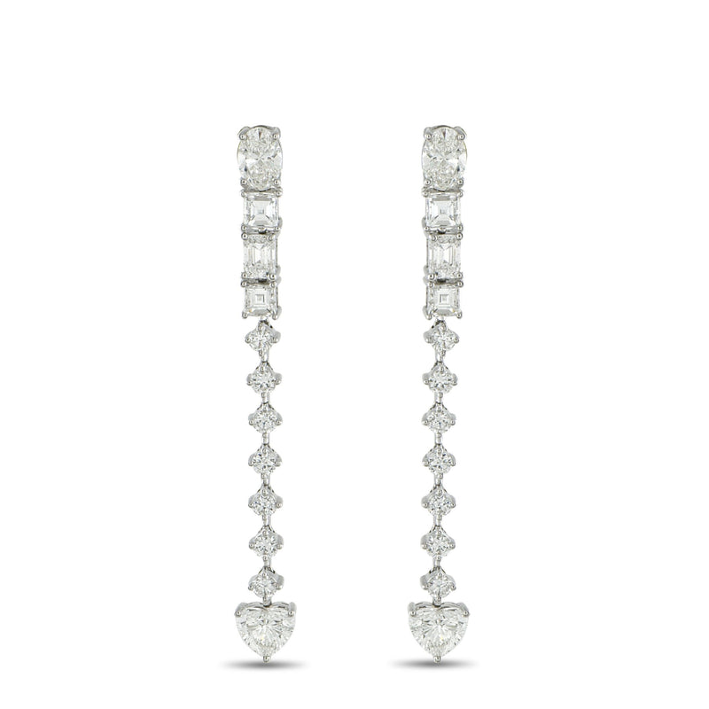 LB Exclusive 18K White Gold 3.95ct Diamond Dangle Earrings AER-18518