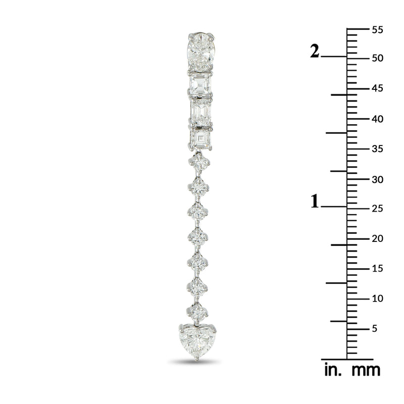 LB Exclusive 18K White Gold 3.95ct Diamond Dangle Earrings AER-18518