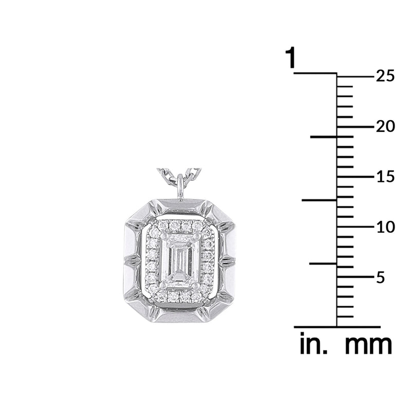 LB Exclusive 18K White Gold 0.62ct Diamond Pendant Necklace ANK-19783