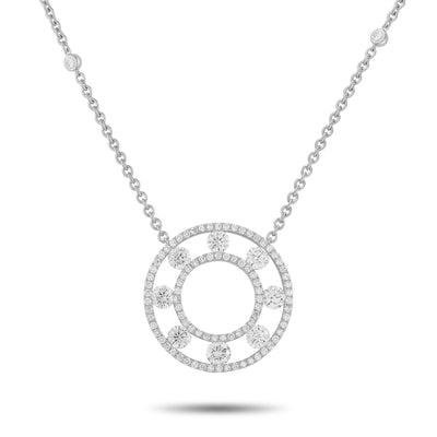 LB Exclusive 18K White Gold 1.70ct Diamond Necklace ANK-18996-1