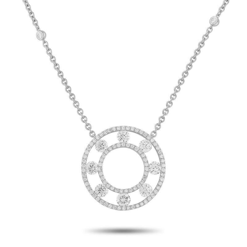 LB Exclusive 18K White Gold 1.70ct Diamond Necklace ANK-18996-1