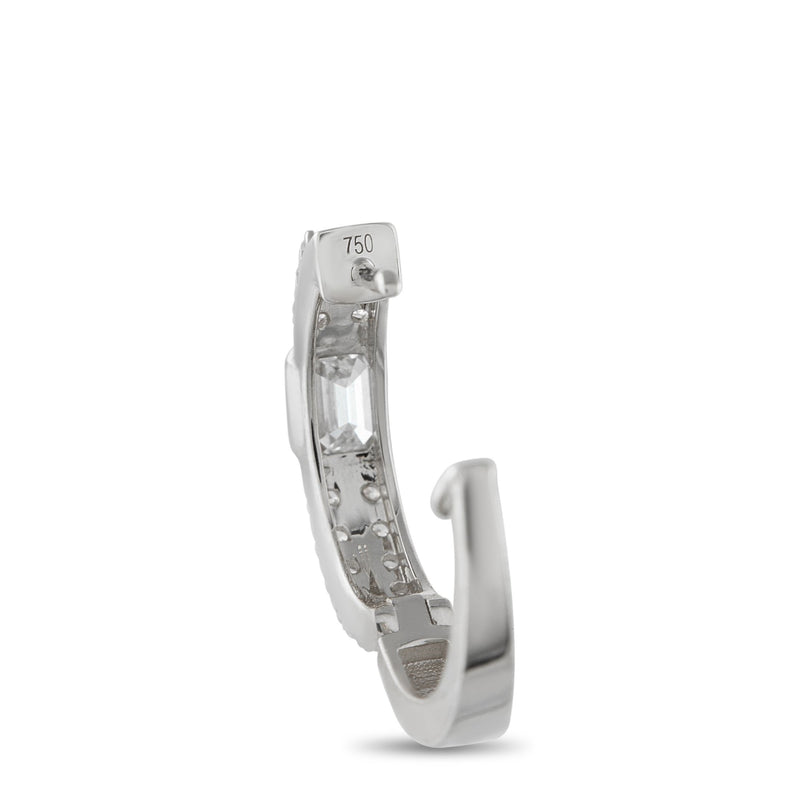 LB Exclusive 18K White Gold 1.60ct Diamond Huggie Hoop Earrings AER-20558