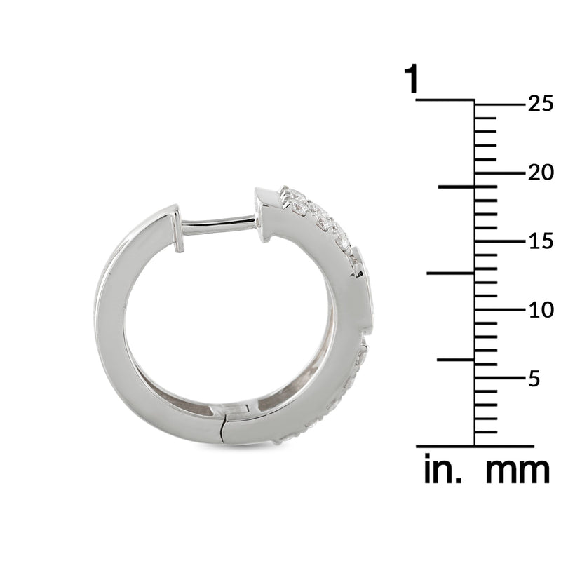 LB Exclusive 18K White Gold 1.60ct Diamond Huggie Hoop Earrings AER-20558