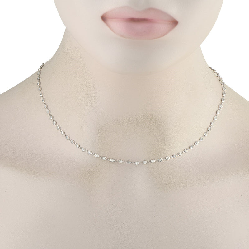 LB Exclusive 18K White Gold 1.90ct Diamond Necklace ANK-13912-16