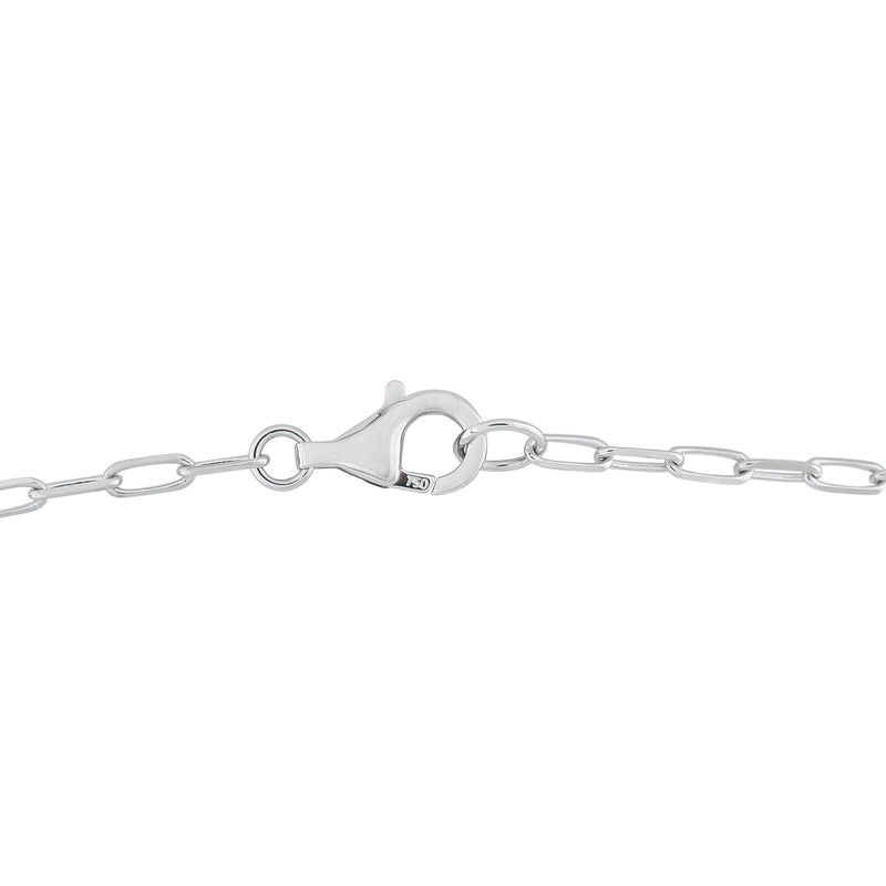 LB Exclusive 18K White Gold 1.10ct Diamond Bar Link Necklace ANK-20539