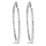 LB Exclusive 18K White Gold 4.40ct Diamond Inside-Out Hoop Earrings AER-13964-70