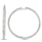 LB Exclusive 18K White Gold 4.40ct Diamond Inside-Out Hoop Earrings AER-13964-70