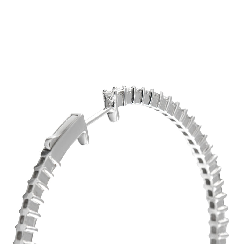 LB Exclusive 18K White Gold 4.40ct Diamond Inside-Out Hoop Earrings AER-13964-70