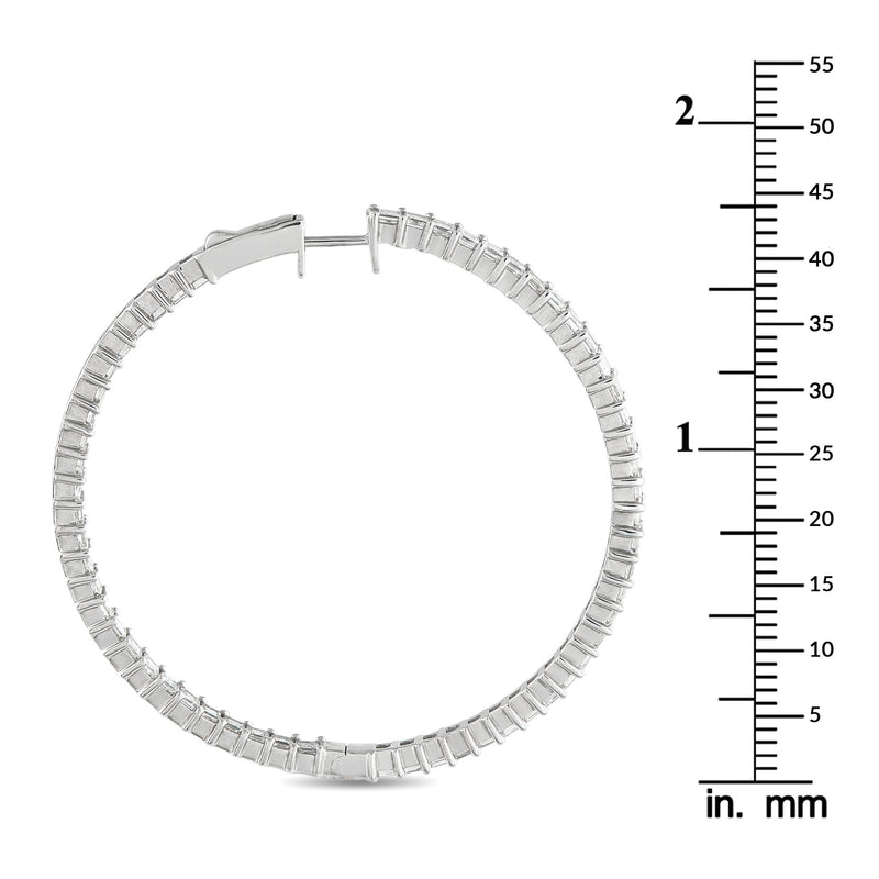 LB Exclusive 18K White Gold 4.40ct Diamond Inside-Out Hoop Earrings AER-13964-70