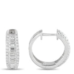 LB Exclusive 18K White Gold 1.65ct Diamond Hoop Earrings AER-20566