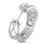 LB Exclusive 18K White Gold 1.65ct Diamond Hoop Earrings AER-20566