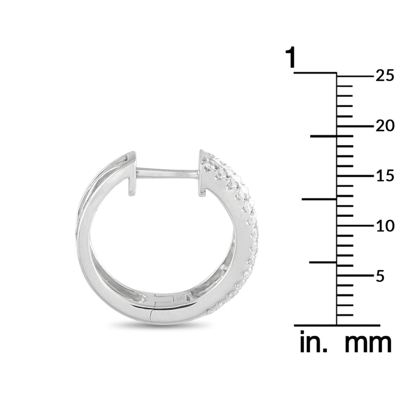 LB Exclusive 18K White Gold 1.65ct Diamond Hoop Earrings AER-20566
