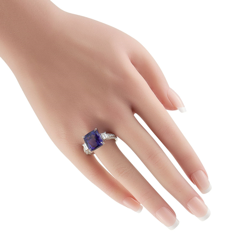 LB Exclusive Platinum 1.64ct Diamond and Tanzanite Ring  #5212