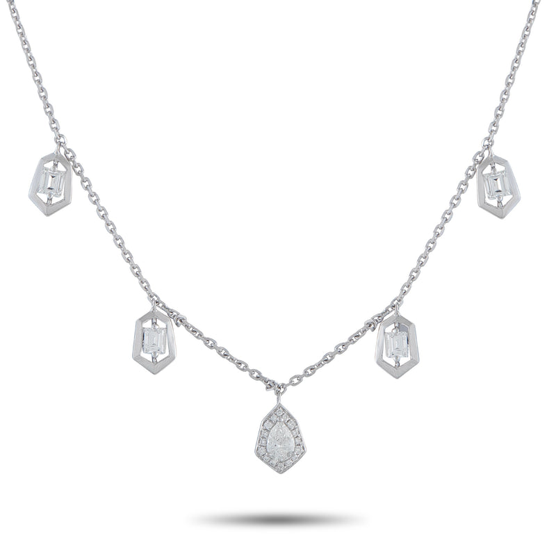 LB Exclusive 18K White Gold 1.37ct Diamond Necklace ANK-19828