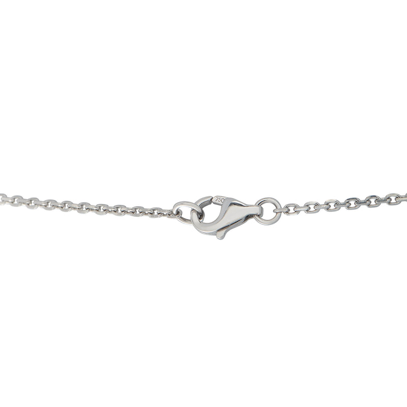 LB Exclusive 18K White Gold 1.25ct Diamond Geometric Drop Necklace ANK-19829