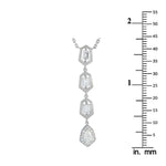LB Exclusive 18K White Gold 1.25ct Diamond Geometric Drop Necklace ANK-19829