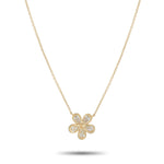LB Exclusive 18K Yellow Gold 0.75ct Diamond Flower Necklace ANK-19121-1-Y
