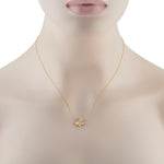 LB Exclusive 18K Yellow Gold 0.75ct Diamond Flower Necklace ANK-19121-1-Y