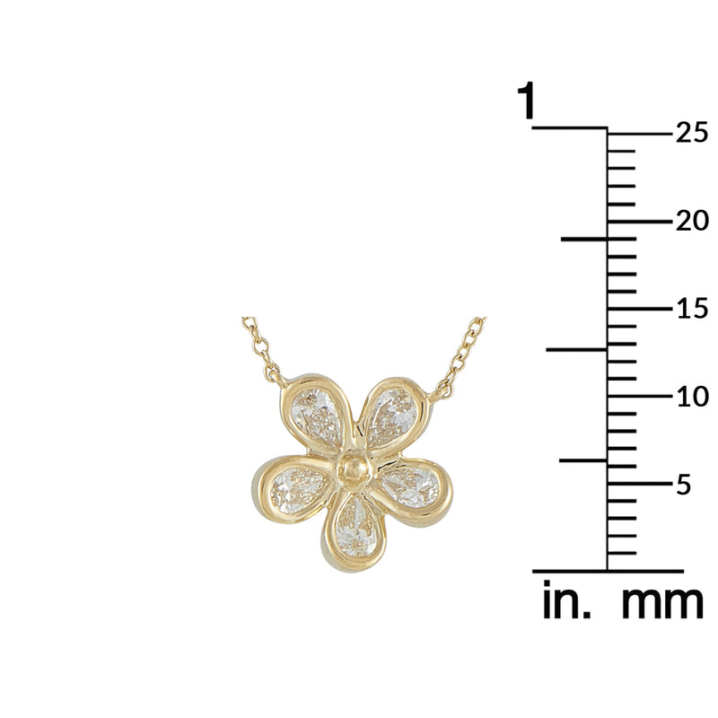 LB Exclusive 18K Yellow Gold 0.75ct Diamond Flower Necklace ANK-19121-1-Y