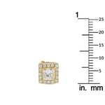 LB Exclusive 18K Yellow Gold 1.37ct Diamond Square Stud Earrings AER-19363-Y