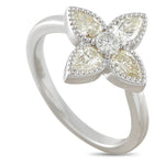 LB Exclusive 18K White Gold 0.95ct Diamond Four Petal Flower Ring  ALR-20705