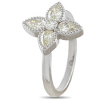 LB Exclusive 18K White Gold 0.95ct Diamond Four Petal Flower Ring  ALR-20705